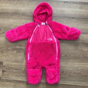North Face Pink Baby Bunting Outfit 0-3 Months